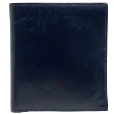 Pre-owned Hermes Kara Black Leather Bill Wallet (bi-fold) ()