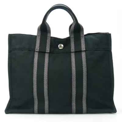 Pre-owned Hermes Kara Canvas Handbag () In Black