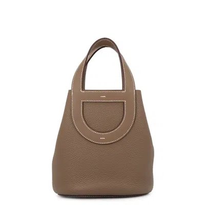 Pre-owned Hermes Kara Etoupe Gray Taurillon Clemence Leather Swift Leather Tote Bag ()