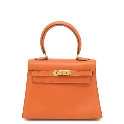 Pre-owned Hermes Kara Gulliver Leather Handbag () In Orange