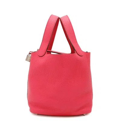 Pre-owned Hermes Kara Silver Taurillon Clemence Leather Handbag Tote Bag ()