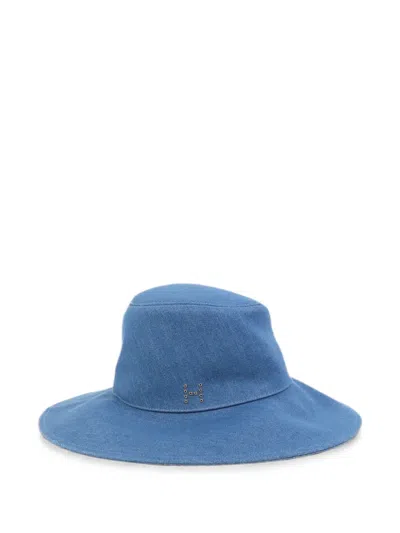 Pre-owned Hermes Katie Pierce Hat In Blue
