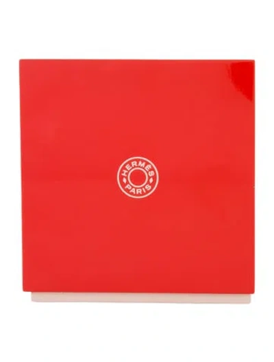 Pre-owned Hermes K-box Square Tissue Box In Red