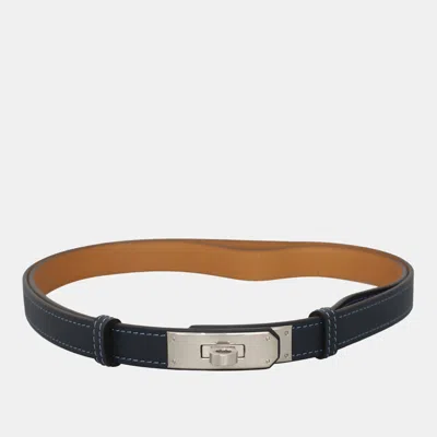 Pre-owned Hermes Kelly 18 Belt In Black