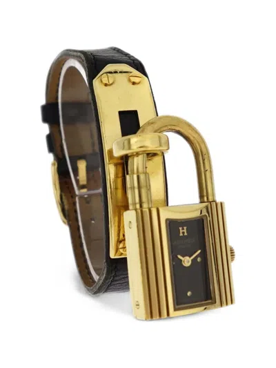 Pre-owned Hermes Kelly 19mm Watch In Black