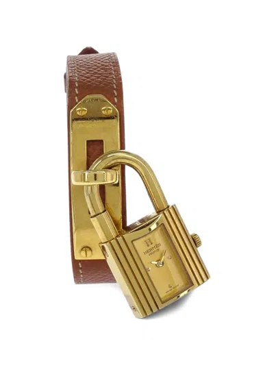 Pre-owned Hermes Kelly 19mm Watch In Gold