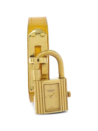 Pre-owned Hermes Kelly 19mm Watch In Gold