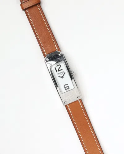 Pre-owned Hermes Hermès Kelly 2 15mm Ref Kt1.210 Watch In White