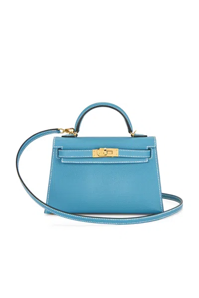 Pre-owned Hermes Kelly 20 Handbag In Blue