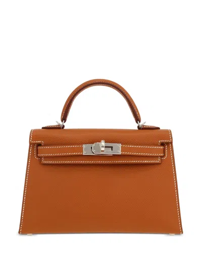 Pre-owned Hermes Kelly 20 Handbag In Brown