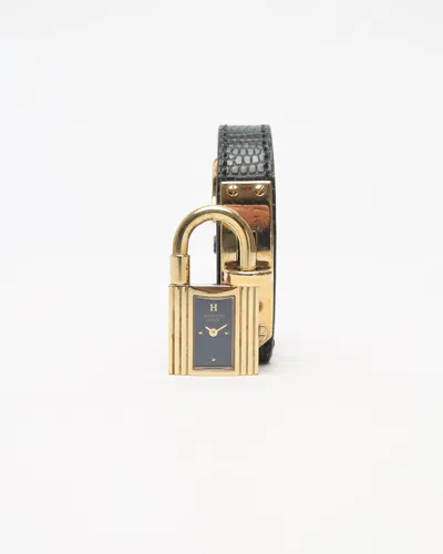 Pre-owned Hermes Hermès Kelly 20mm Blue Dial Ref Ke1.201 Watch