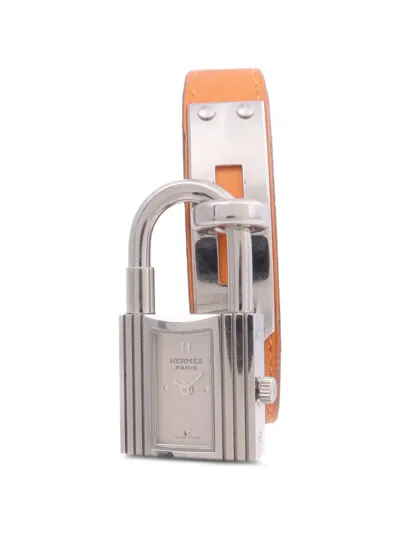 Pre-owned Hermes Kelly 20mm Watch In Neutral