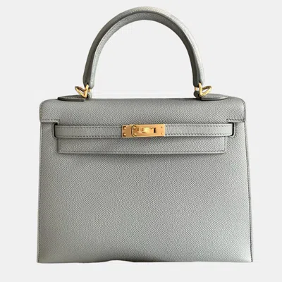 Pre-owned Hermes Kelly 25 63 Vert Amande Gold Hardware Epsom Leather D Stamp Ref 0718010 In Green