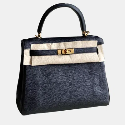 Pre-owned Hermes Kelly 25 Black Leather Shoulder Bag