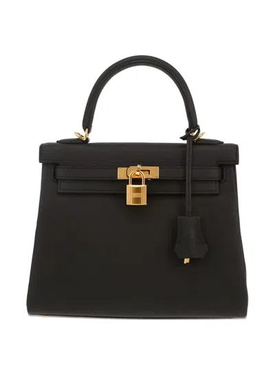 Pre-owned Hermes Kelly 25 Handbag In Black