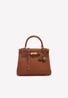Hermes Kelly 25 In Fauve Barenia Faubourg With Gold Hardware In Fauve