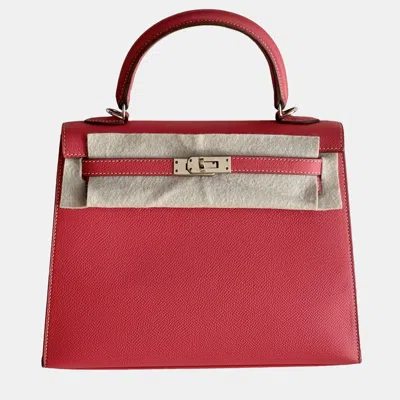 Pre-owned Hermes Kelly 25 Jaipur Pink Epsom Leather Light Gold Hardware