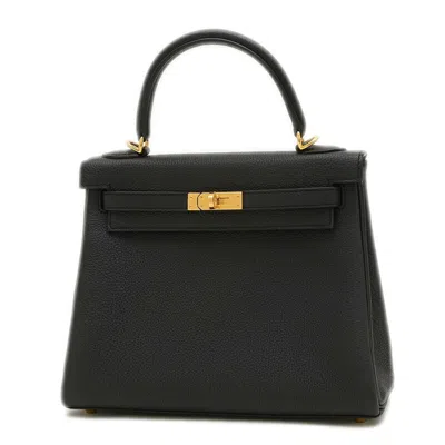 Hermes Kelly 25 Leather Handbag () In Black