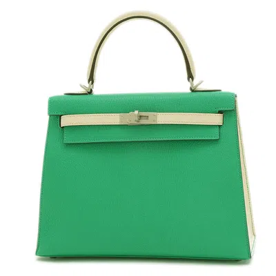 Hermes Kelly 25 Leather Handbag () In Green