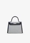 Hermes Kelly 25 Sellier In Black Toile So H Canvas And Swift Leather With Palladium Hardware