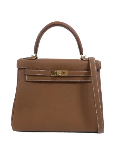 Pre-owned Hermes Kelly 25 Tote Bag In Brown