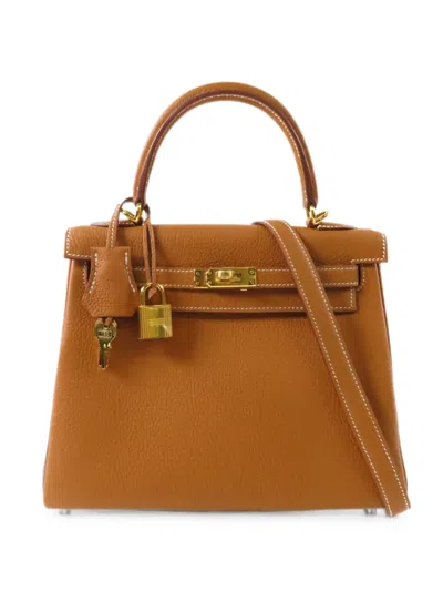 Pre-owned Hermes Kelly 25 Tote Bag In Brown