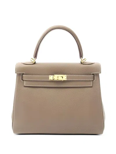Pre-owned Hermes Kelly 25 Two-way Handbag In Brown