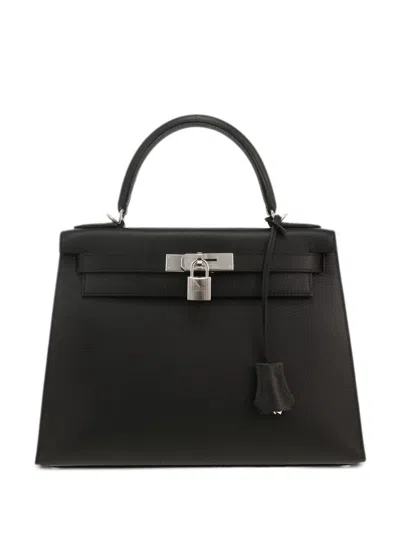 Pre-owned Hermes Kelly 28 Cm Handbag In Black