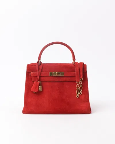 Pre-owned Hermes Hermès Kelly 28 Doblis Shoulder Bag In Red