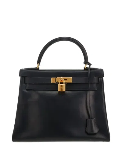 Pre-owned Hermes Kelly 28 Handbag In Blue