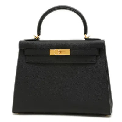 Hermes Kelly 28 Leather Handbag () In Black