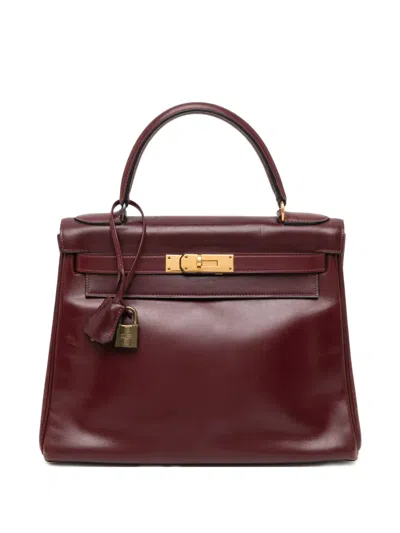 Pre-owned Hermes Kelly 28 Retourne Handbag In Red