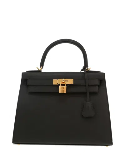 Pre-owned Hermes Kelly 28 Sellier Handbag In Black