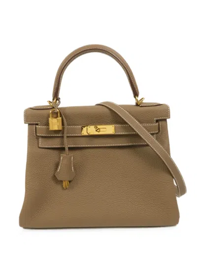 Pre-owned Hermes Kelly 28 Shoulder Bag In Neutrals