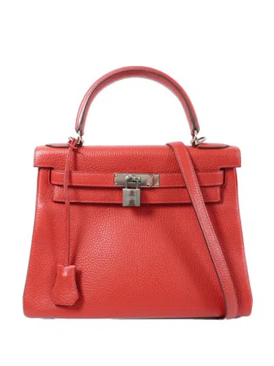 Pre-owned Hermes Kelly 28 Togo Tote Bag In Red