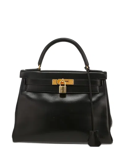 Pre-owned Hermes Kelly 28 Tote Bag In Black