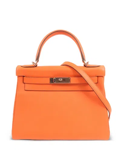Pre-owned Hermes Kelly 28 Tote Bag In Pink
