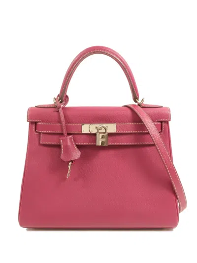 Pre-owned Hermes Kelly 28 Tote Bag In Pink
