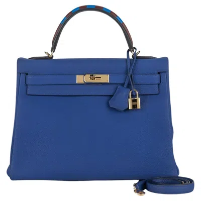 Pre-owned Hermes Hermès Kelly 32 Au Trot Electric Blue