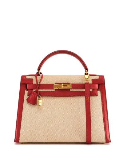 Pre-owned Hermes  Kelly 32 Bag In Neutrals