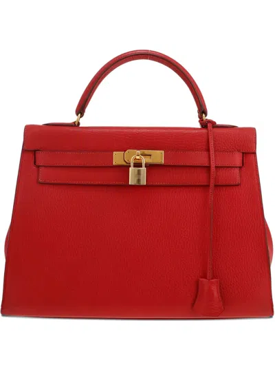 Pre-owned Hermes Kelly 32 Handbag In Red