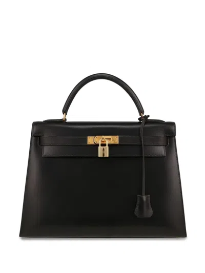 Pre-owned Hermes Kelly 32 Handbag In Black