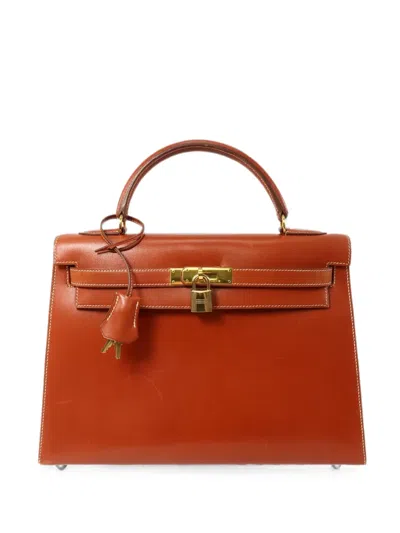 Pre-owned Hermes Kelly 32 Handbag In Brown
