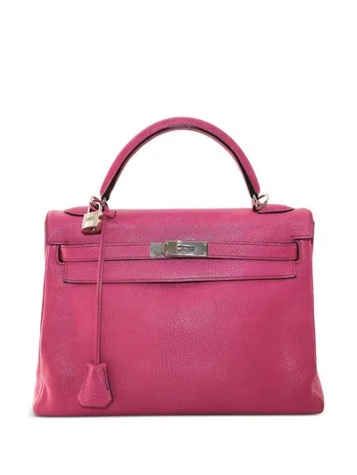 Pre-owned Hermes Kelly 32 Handbag In Pink