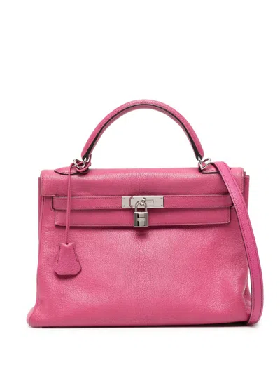 Pre-owned Hermes Kelly 32 Pink Magnolia Phw Bag