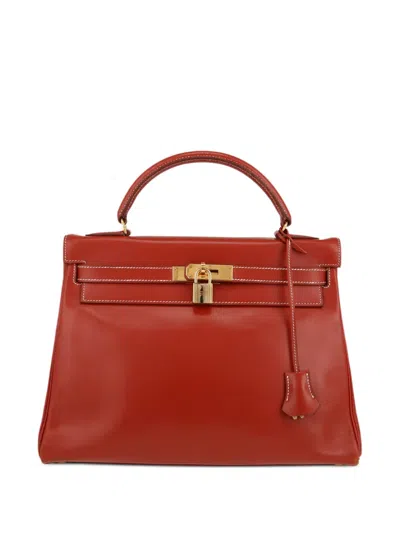 Pre-owned Hermes Kelly 32 Sellier Two-way Handbag In Red