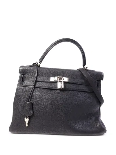 Pre-owned Hermes Kelly 32 Shoulder Bag In Black