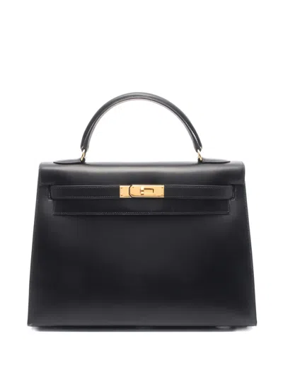 Pre-owned Hermes Kelly 32 Tote Bag In Black