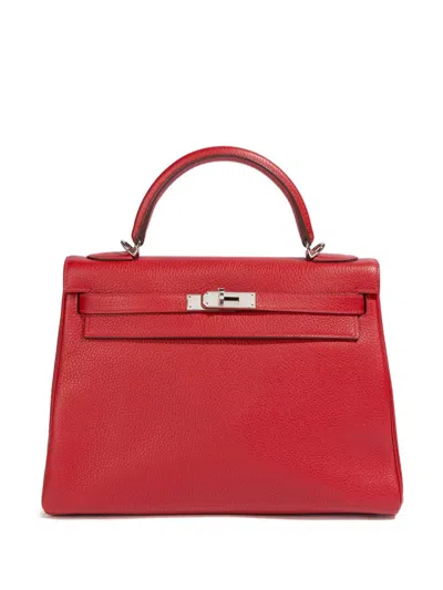 Pre-owned Hermes Kelly 32 Tote Bag In Red