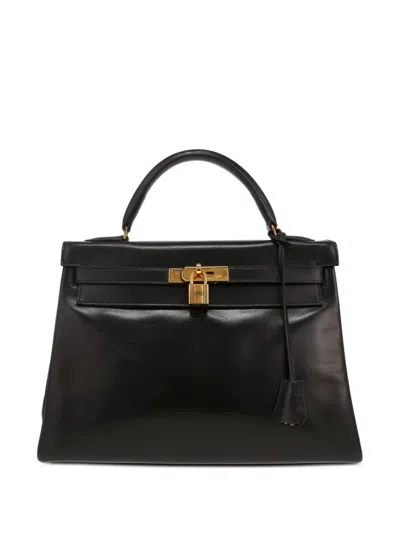 Pre-owned Hermes Kelly 32 Two-way Handbag In Black